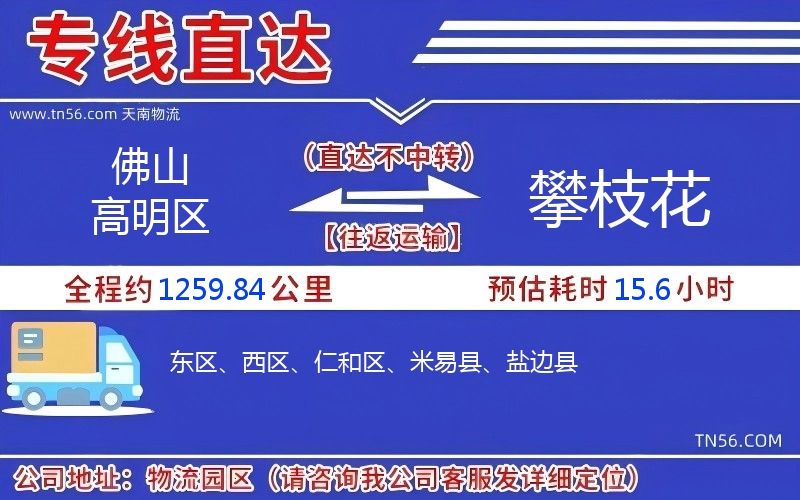 佛山高超区到攀枝花物流公司 佛山高超区到攀枝花物流公司