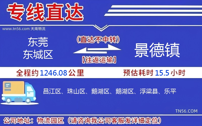 东莞东城区到景德镇物流公司