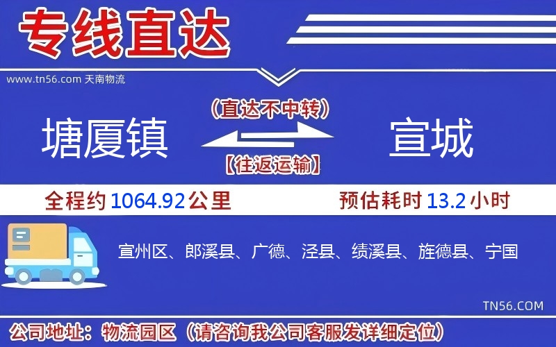 塘厦镇到宣城物流公司 塘厦镇到宣城物流公司