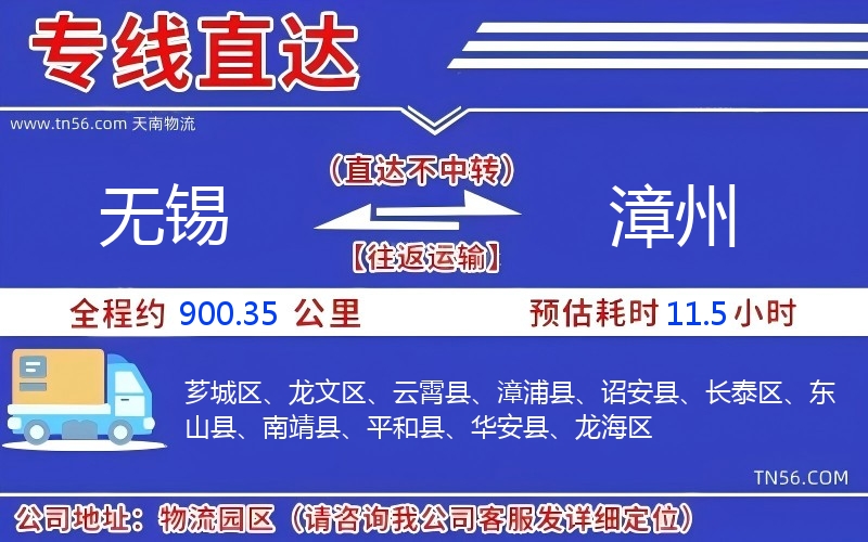 无锡到漳州物流公司