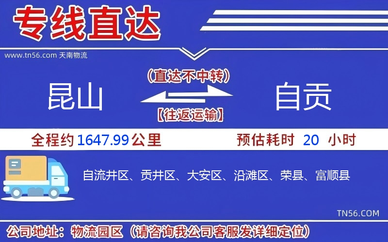 昆山到自贡物流公司