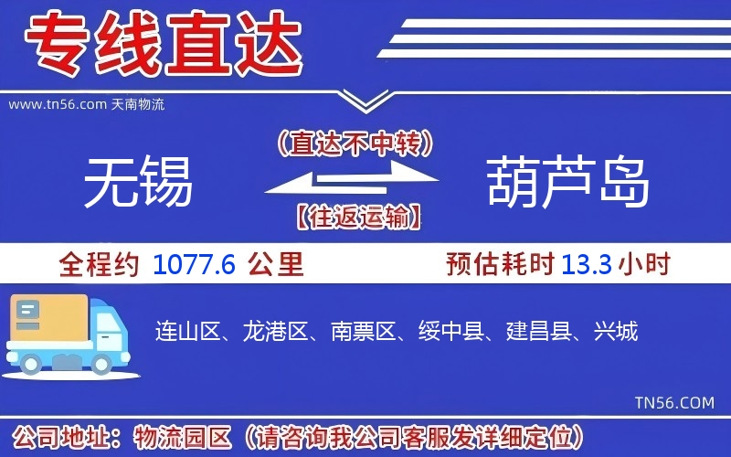 无锡到葫芦岛物流公司 无锡到葫芦岛物流公司